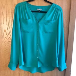 Express Convertible Sleeve Portofino Green Shirt M